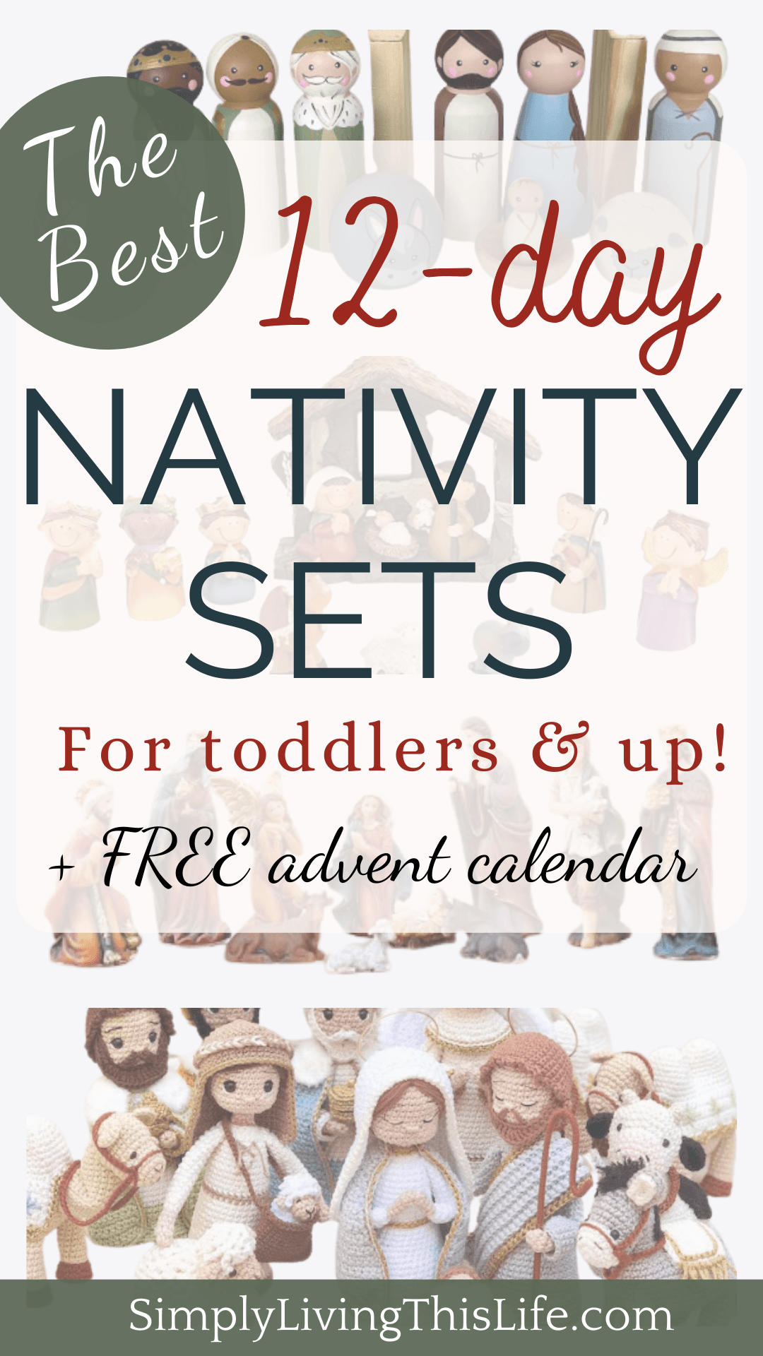12-day nativity advent sets pin image