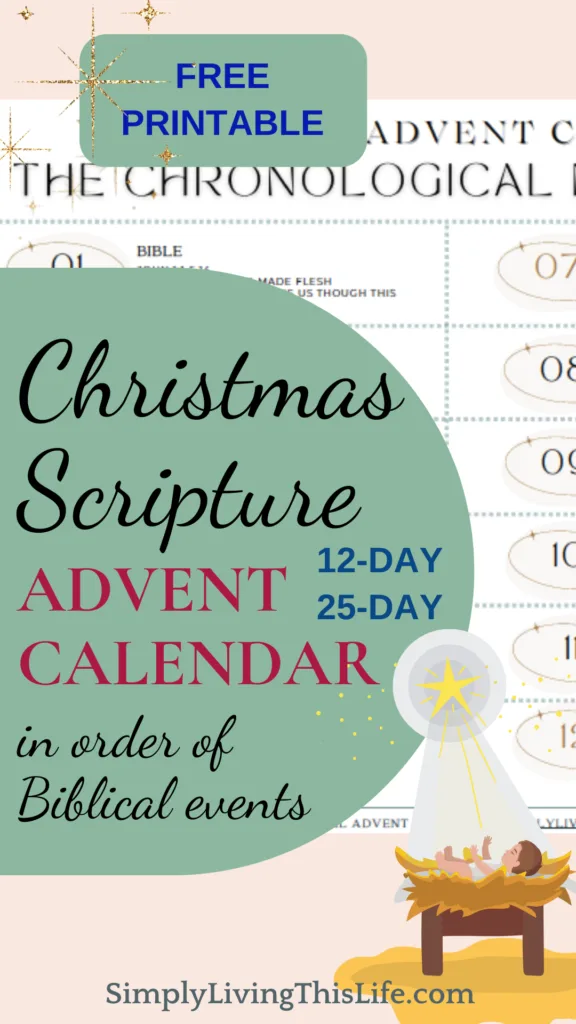 text overlaying pin image of Nativity Advent Calendar cards printable