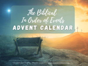 text overlaying the manger and the star of Christmas