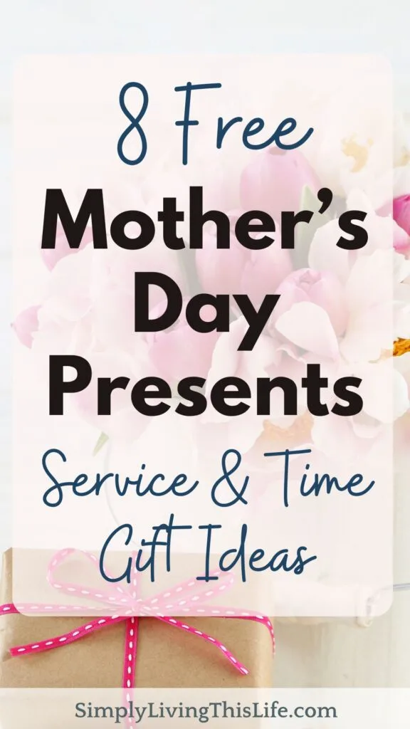 text overlaying an image of pink flowers next to a wrapped gift