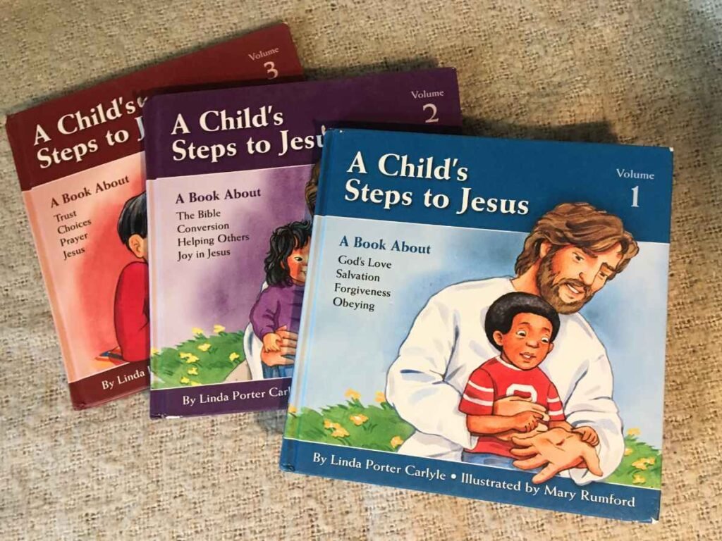 set of 3 steps to Jesus for kids bible books