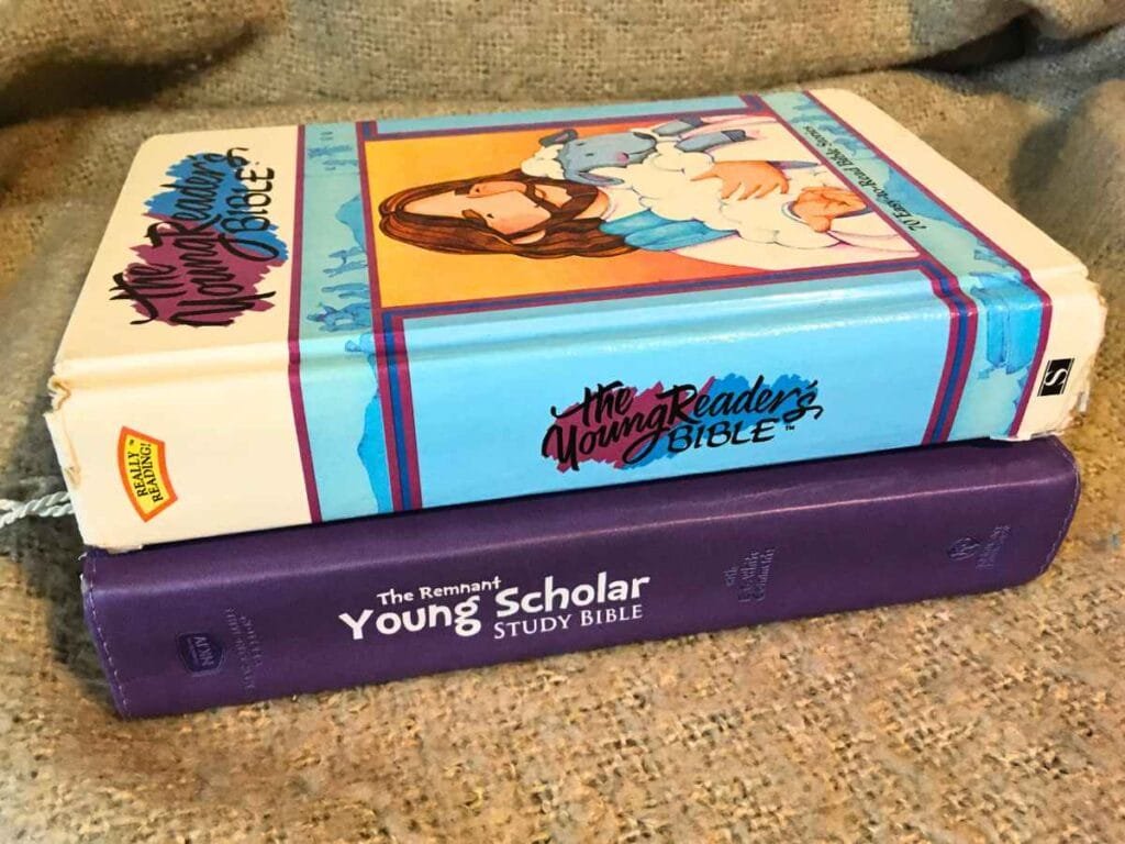 children and youth bibles stacked