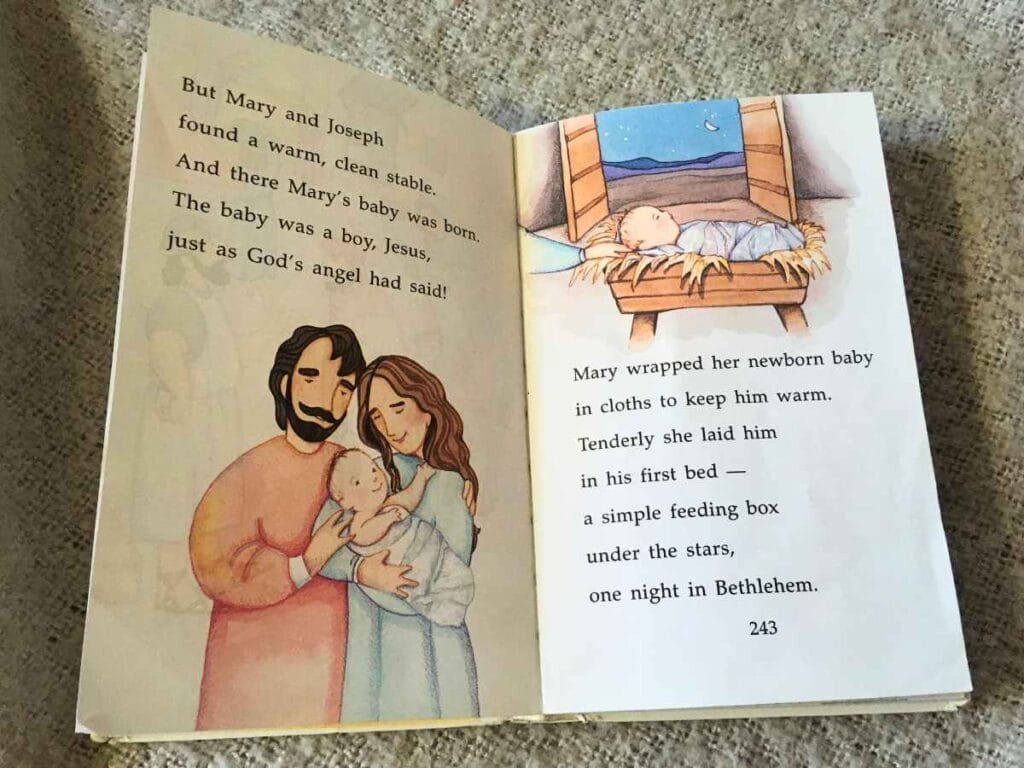 baby Jesus story in a children's book
